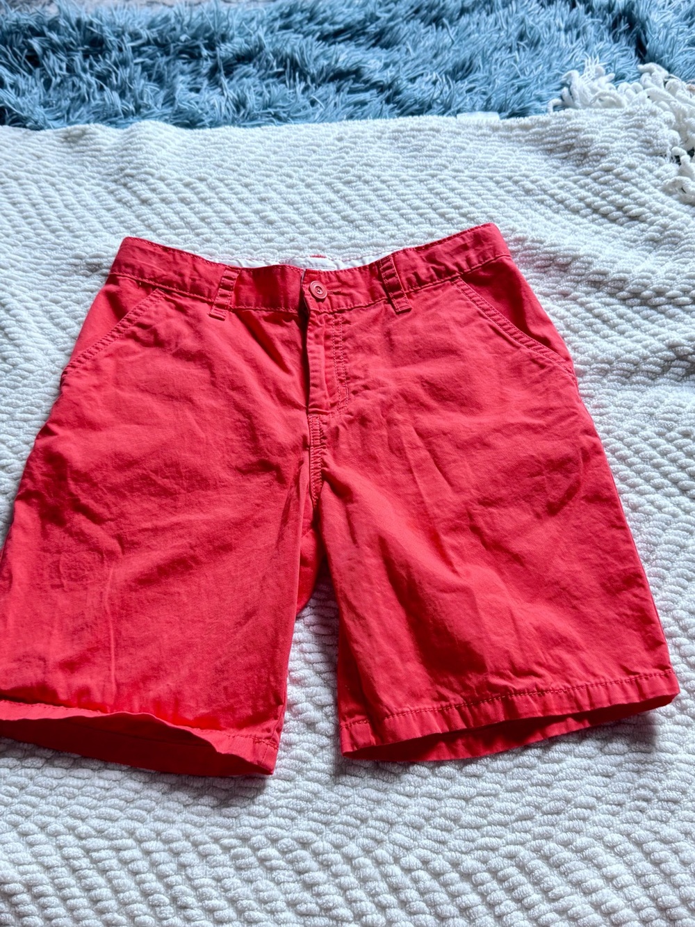 Cat & Jack Bright Red Flat-Front Men's Shorts